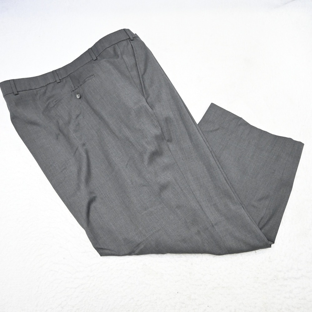 Ballin Dress Pants Mens 58 x 27 Gray Super 120's Wool Comfort-EZE‎ Pleated